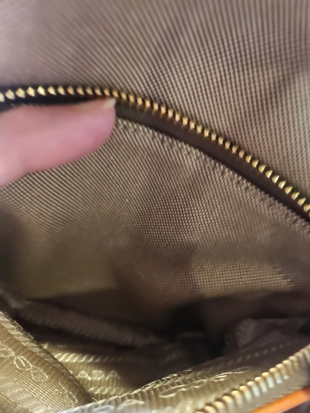 Prada Beige Canvas Duet Drawstring Bucket Crossbody with Leather Trim - Picture 6 of 12